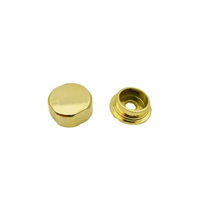 ABS button for coffin lid screw 6112 in gold plating