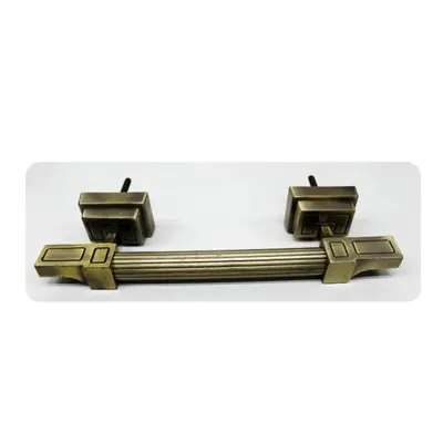 Metal coffin handle 1001 in antique copper color detail view