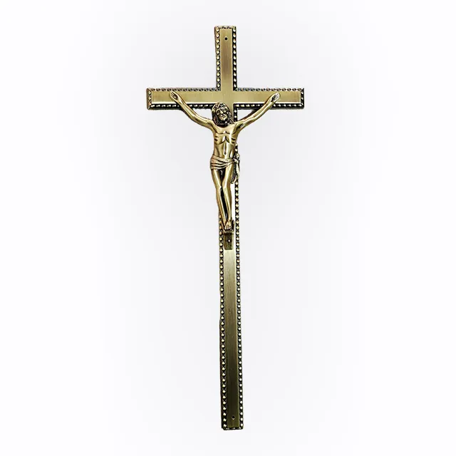 Antique Brass Coffin Crucifix 8031 In Zinc Alloy For Wooden Coffin Ornaments And Cross Decoration