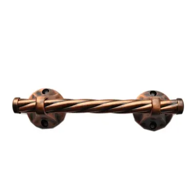 Fixed point coffin handle 1009 antique copper finish with twisted steel bar