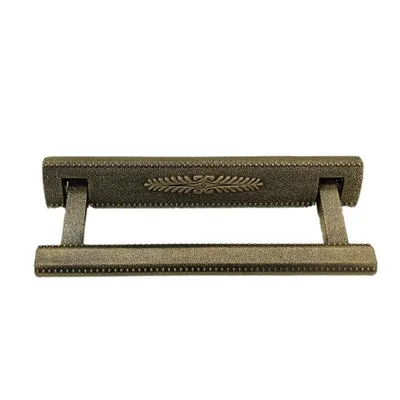 Traditional coffin handle 1019 with screw rod in antique copper color side view