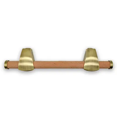 Coffin and casket handle 1038-3 metal zamak point and end cap with wooden bar