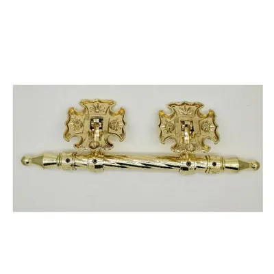 Swing bar coffin handle 1039 with 20mm twisted bar and gold plating side view
