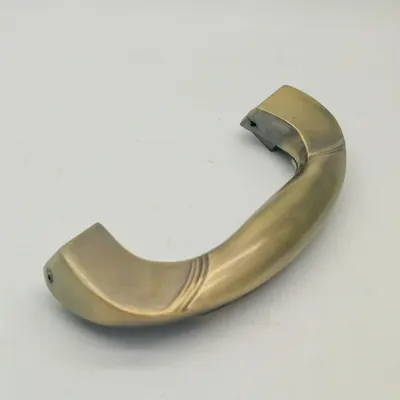 Wooden coffin decoration and handle 1044 with antique brass color and M5 screw rod side view