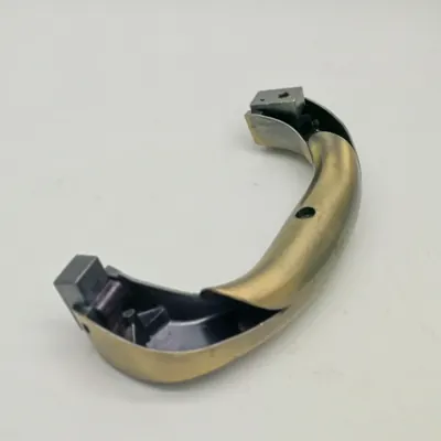 Wooden coffin decoration and handle 1044 with antique brass color and M5 screw rod detail view
