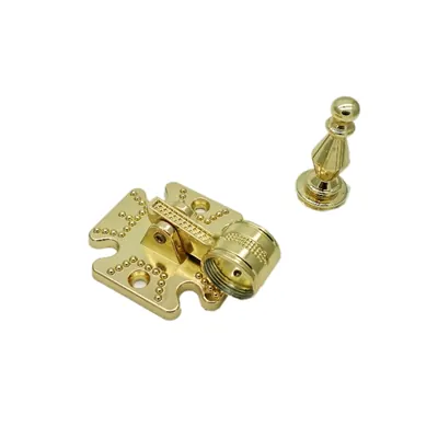 Coffin handle set 1002 with T bar in plated (ref 1002 set) detail view