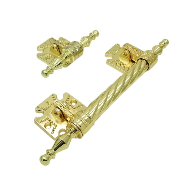 Coffin handle set 1002 with T bar in plated (ref 1002 set)