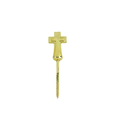 Cross type plastic base with metal screw 6103 in gold color