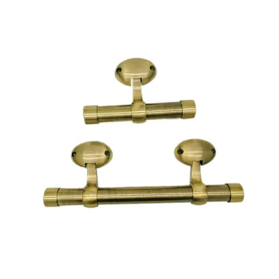 funeral coffin metal handle set 1007 with T bar handle in gold plating; wooden coffin handle and fittings (ref 1007 Set) side view