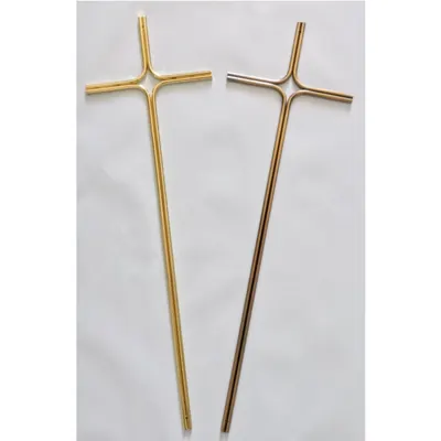 Metal Crucifix 8042 Funeral Coffin Decoration in Gold Plated Color detail view