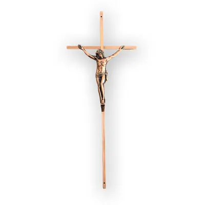 Antique Copper Metal Crucifix with Jesus 8047AC for Wooden Coffin and Casket Lid Decoration Cross