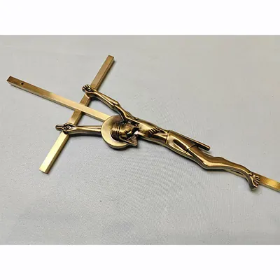 Metal Crucifix 8053 Size 56x17cm For Italy Coffin and Casket Decoration detail view