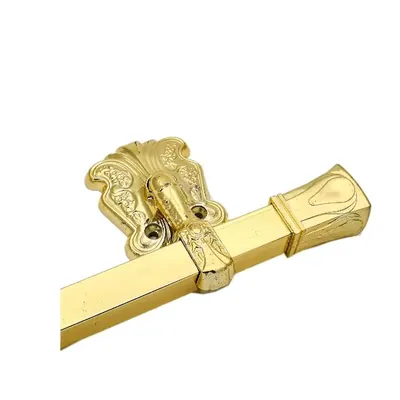 Steel bar coffin handle 1053 with gold plating for wooden box side view
