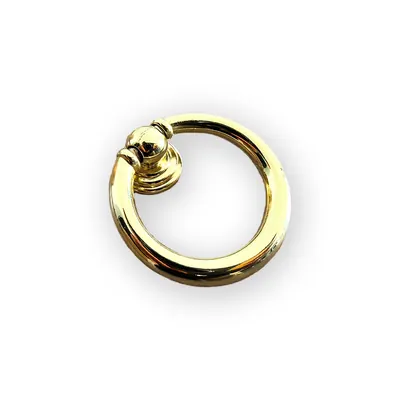 Metal Ring for Coffin Lid in Zamak Material and Polished Gold Color (ref 8020) detail view