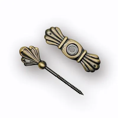 Funeral Coffin Lid Screw 8049 in Zinc Alloy and Antique Brass detail view