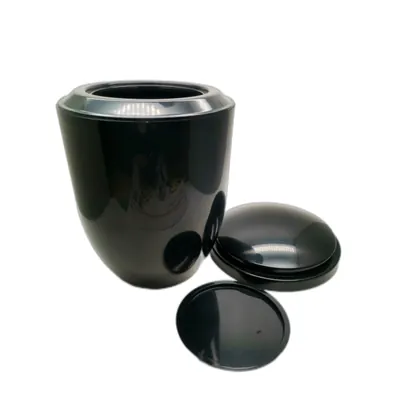 Fuenral Products Plastic Urn for Ash and Capacity 3.3L in Black color (ref PA004) side view