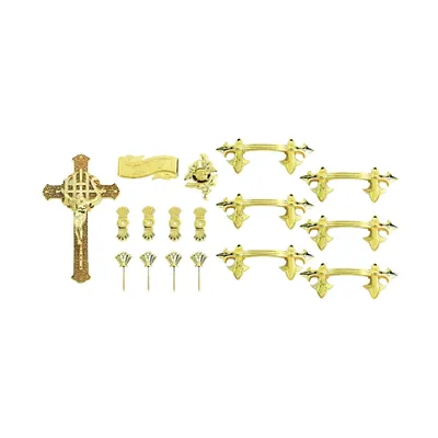 Plastic decoration set for coffin in set H9001 full set of coffin handle, crucifix, RIP and thumbscrew