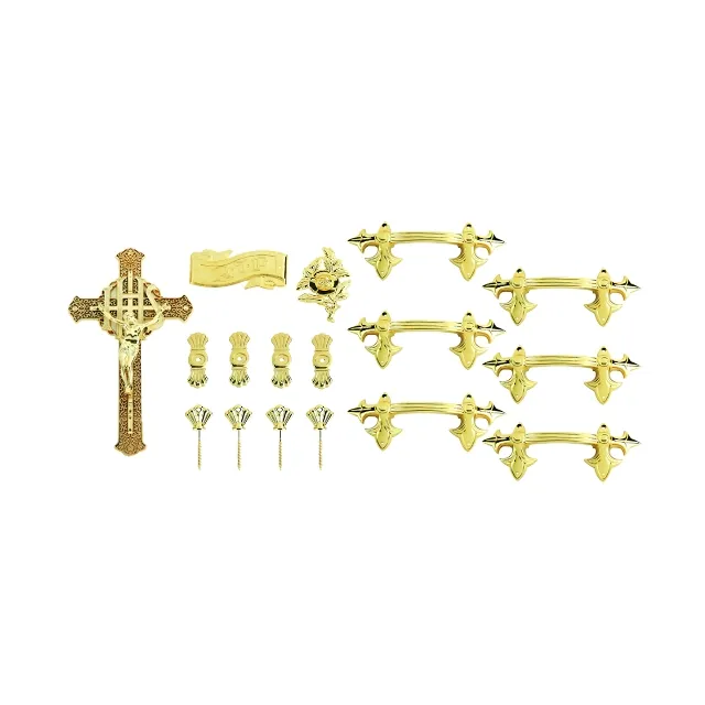 Plastic decoration set for coffin in set H9001 full set of coffin handle, crucifix, RIP and thumbscrew