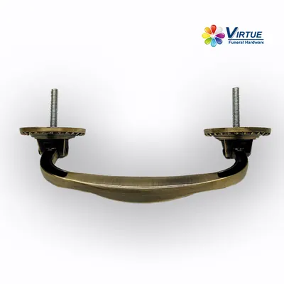 Wooden Coffin Handle 1016 in Antique Brass Color And Zamak Material detail view